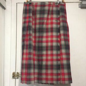 VINTAGE ALJEAN MIDI PLEATED PLAID SKIRTS SIZE 14